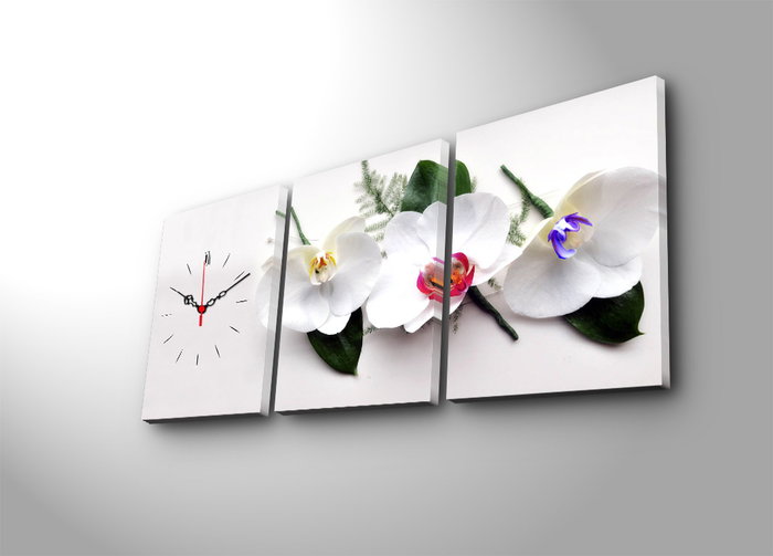 Wallity Reloj de Pared Lienzo Decorativo 3 Piezas 30x40cm, Grosor 3cm, Referencia 3P3040CS-13